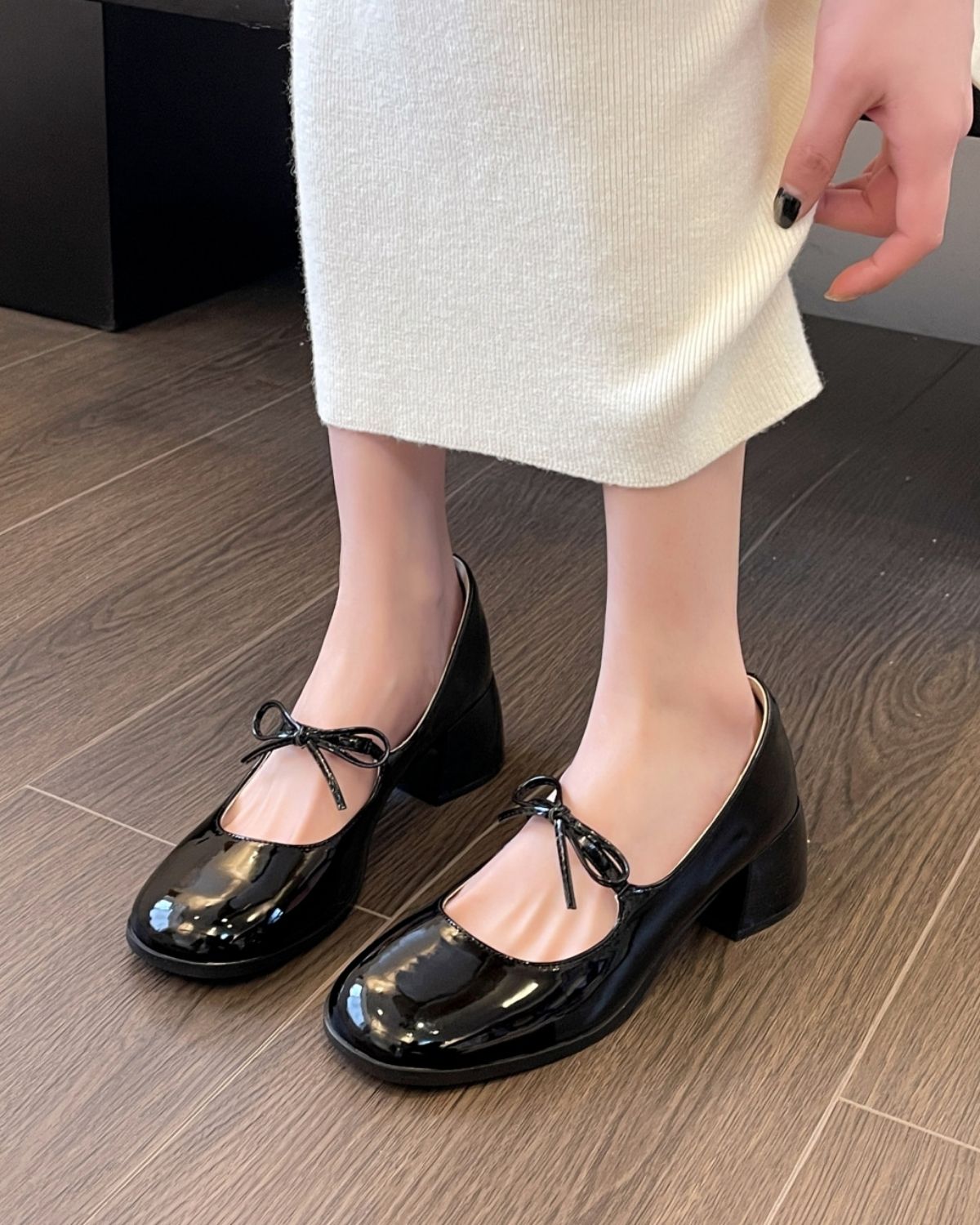 Leilani - Chic Patent Block Heel Mary Jane Shoes for Women