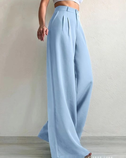 Kahlani - Vibrant Flowy High-Waisted Wide-Leg Trousers for Women