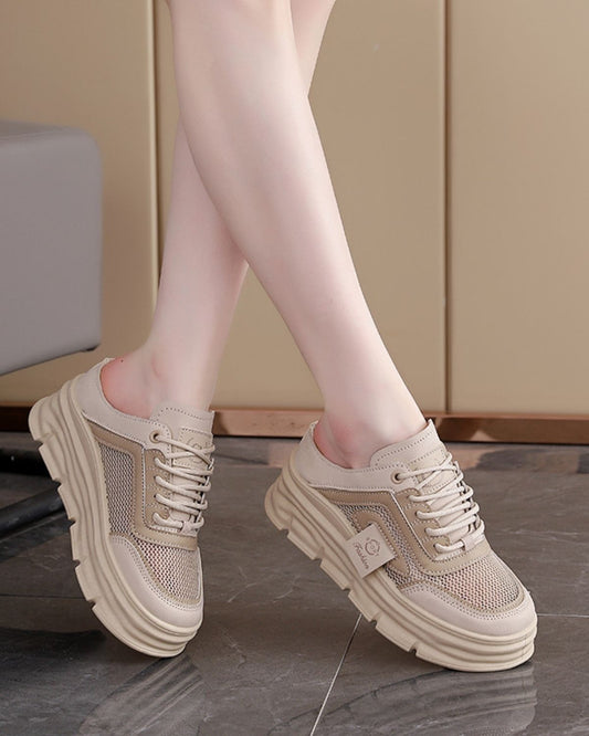 Brielle - Trendy Chunky Mesh Panel Platform Trainers for Women