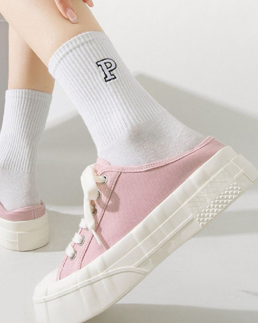 Alice - Stylish Pink Canvas Platform Trainers for Women