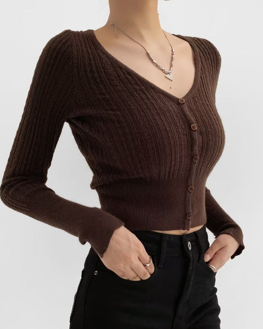 Sara - Casual Sleeve-Slit Ribbed Knit Cardigan for Women