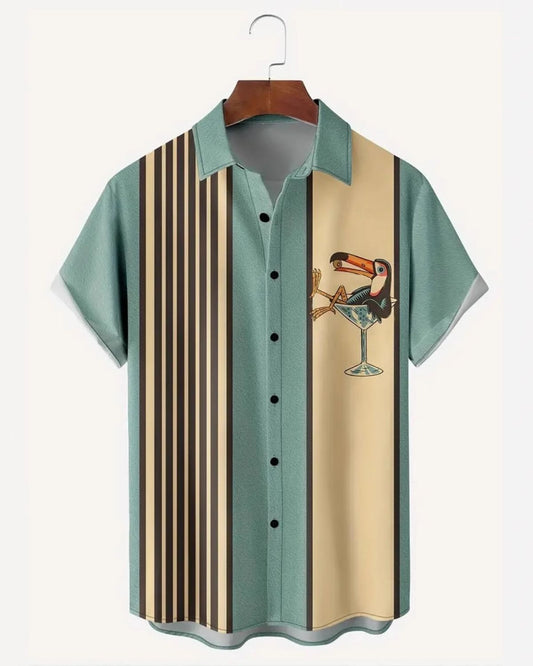 Emmett - Casual Retro Striped Short Sleeve Shirt for Men