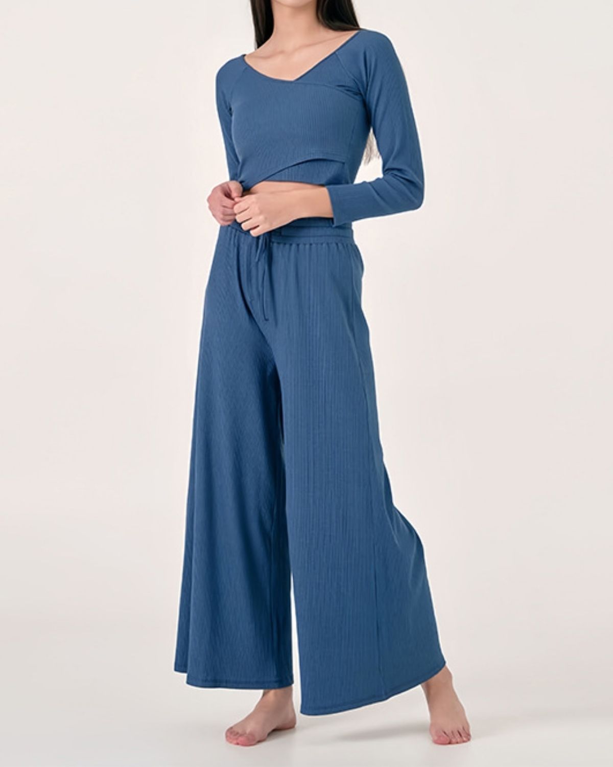 Carmen - Casual Ribbed Lounge Top & Trouser Set for Women