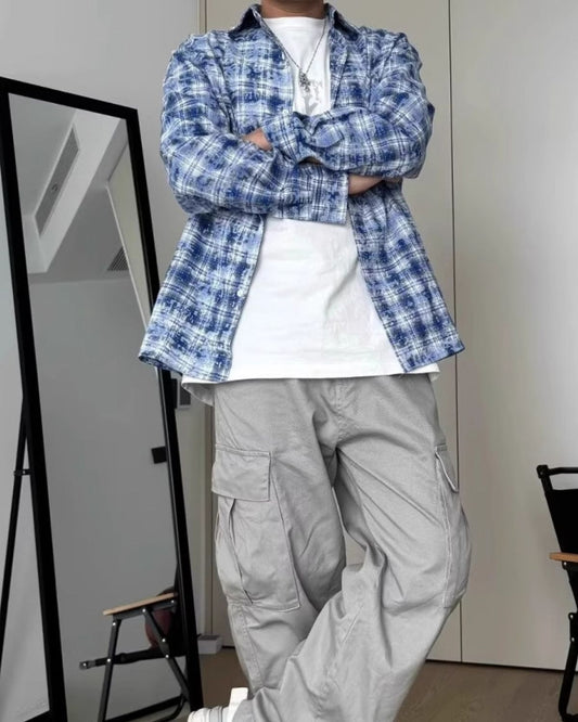 Milo - Casual Blue Checked Shirt for Men